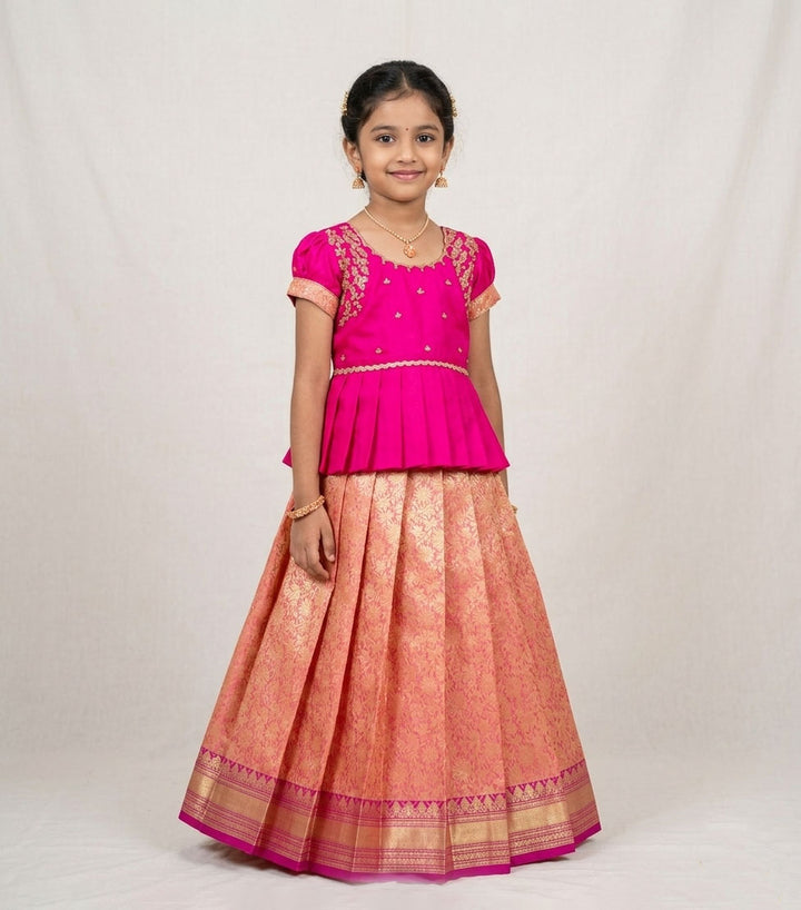 Ananya - Pink Pattu Pavadai Minipattu