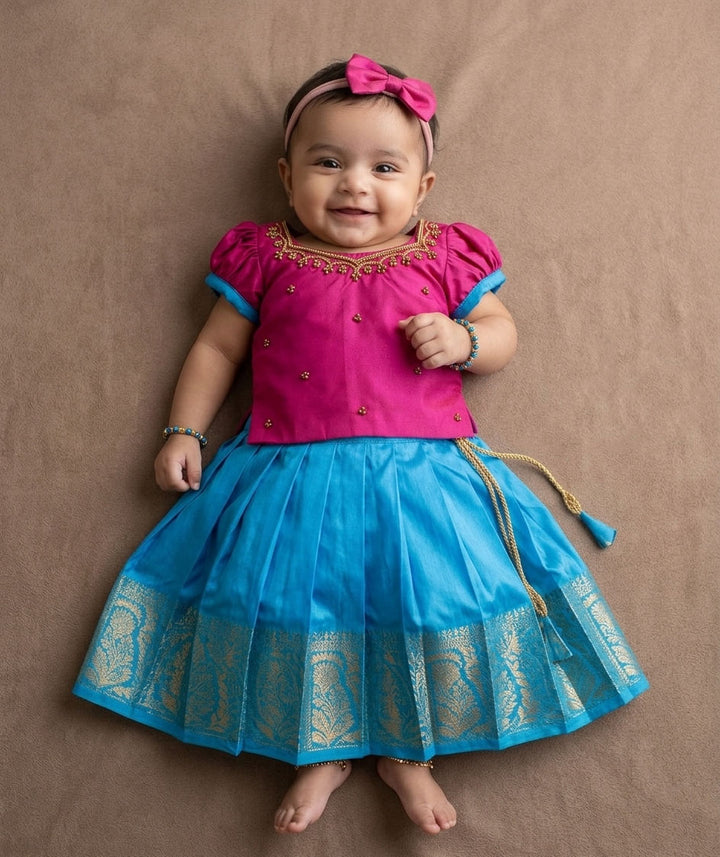 NB Vedha Pink Blue Minipattu