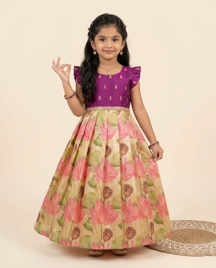 Anusha - Magenta Frock Minipattu