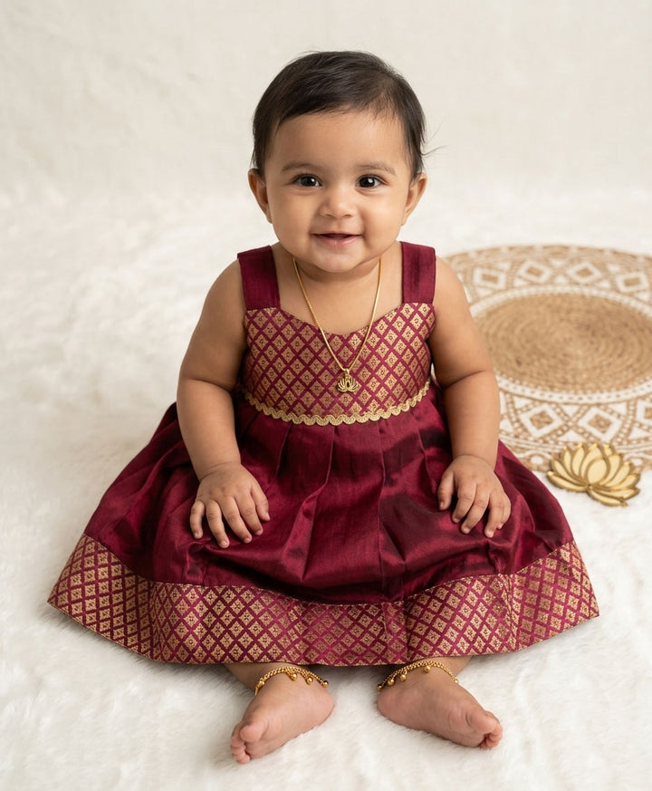 Laya - Burgundy Frock Minipattu