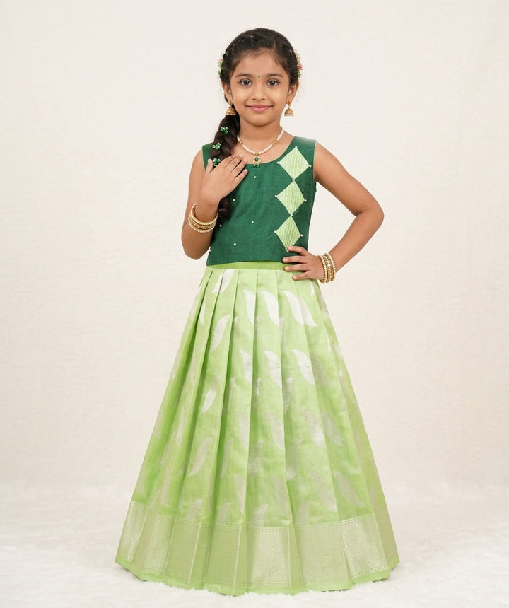Shalini - Green Designer Minipattu