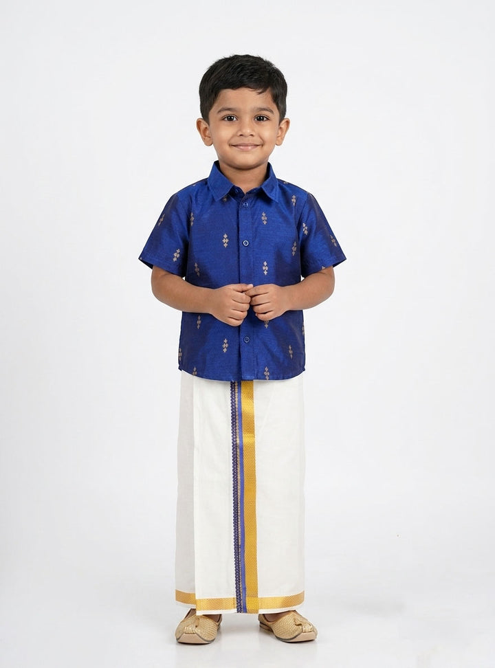 Saran - Blue Shirt & Vesti Set