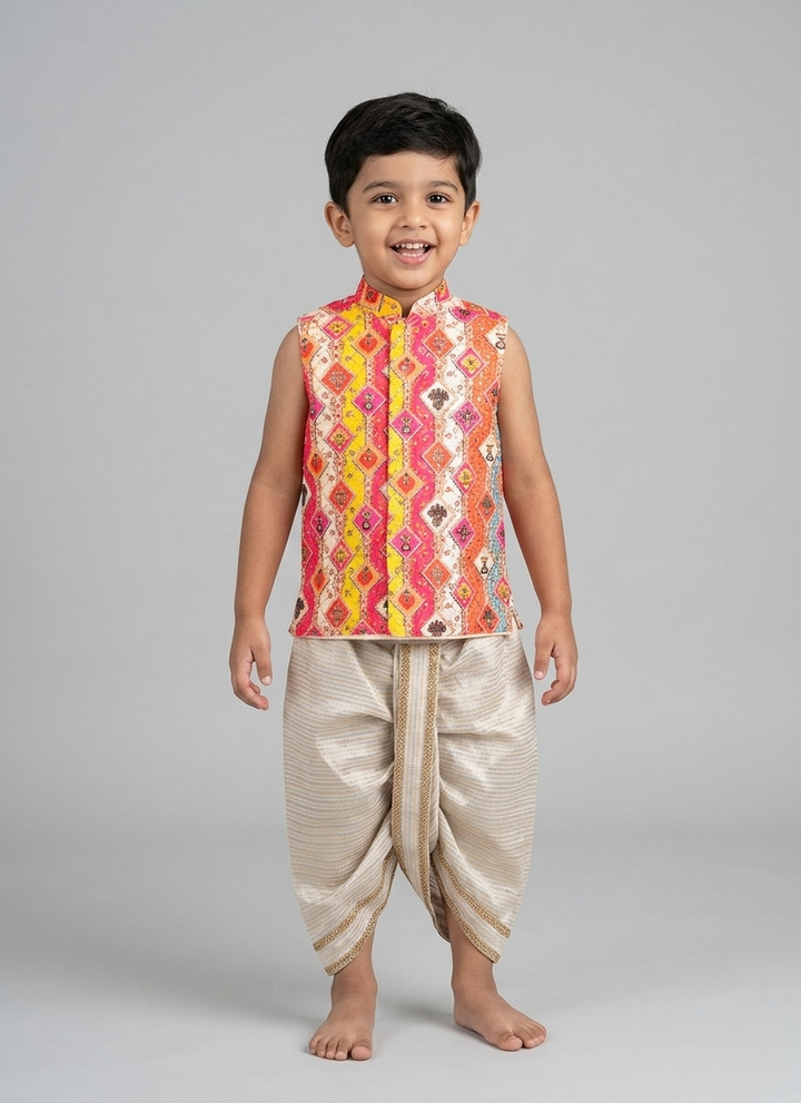 Dev - Multi Color Kurta & Dhothi Set