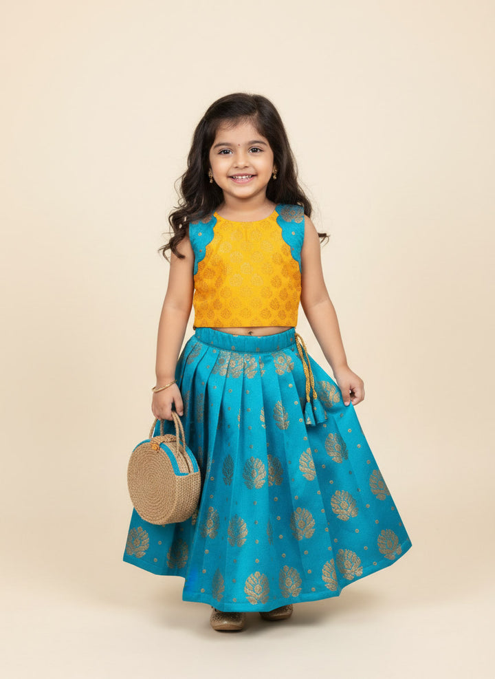 Madhu- Yellow Blue Designer Minipattu