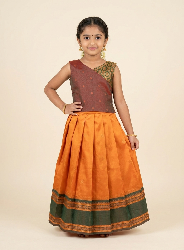 Shristi - Green Mustard Designer Minipattu