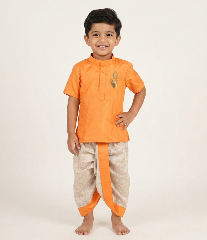 Velan - Thaipusam Mustard yellow kurta & Dhothi Set
