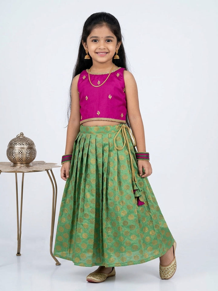 Reena - Pink Green Designer Minipattu