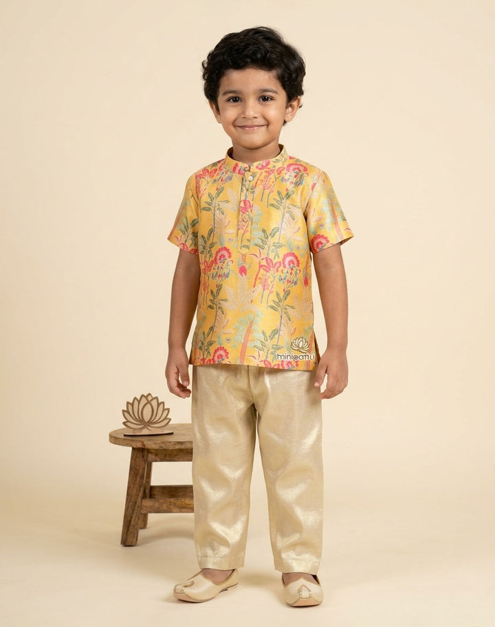 Arjun - Yellow Kurta Shirt & Pant Set