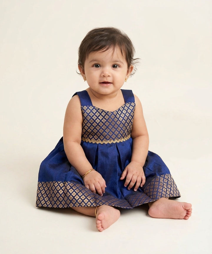 Laya - Navy Blue Frock Minipattu