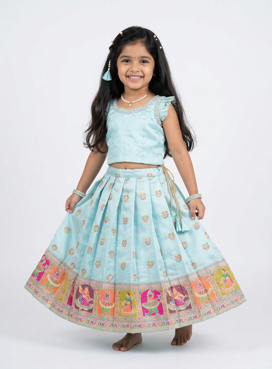 Dandiya -Blue  Designer Minipattu