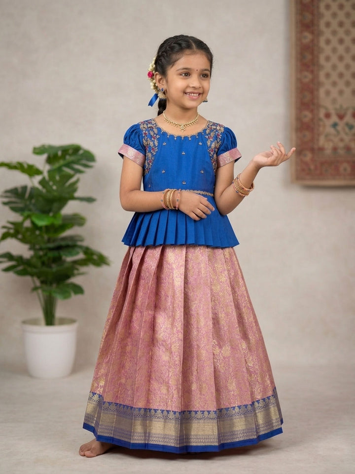 Ananya - Blue Pattu Pavadai Minipattu