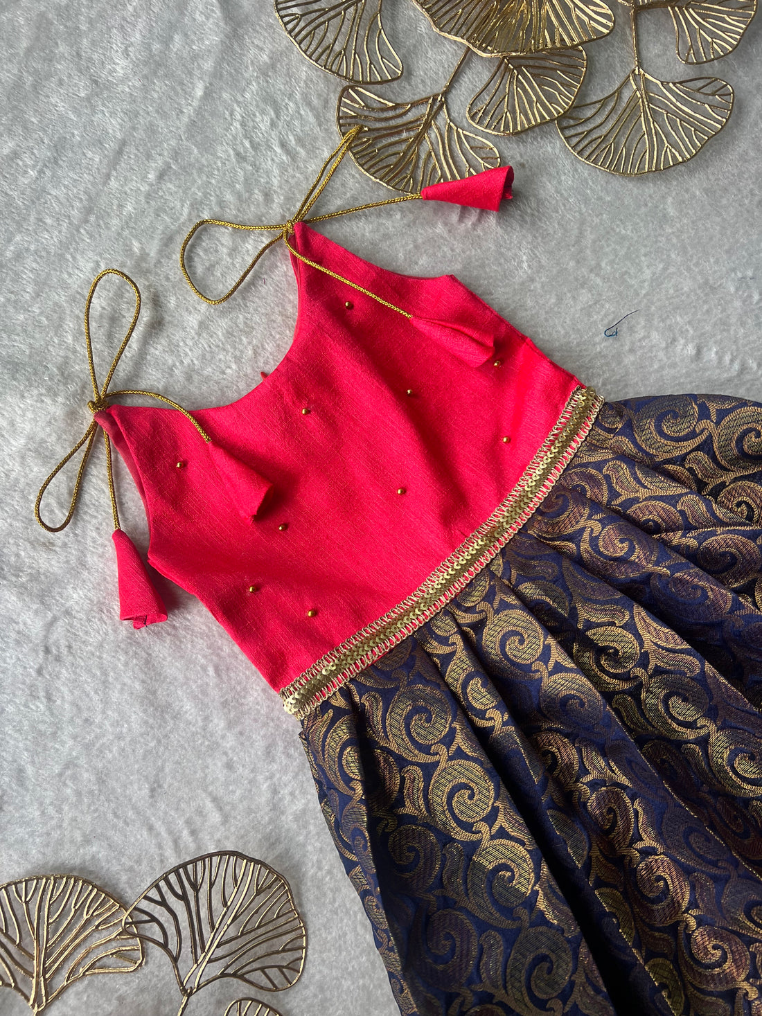 Neha - Pink Navy Frock Minipattu