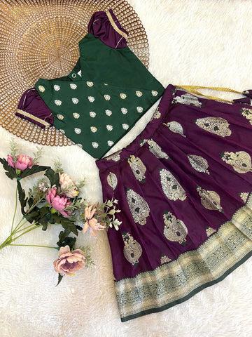 Rashmi - Dark Green Wine Designer Minipattu