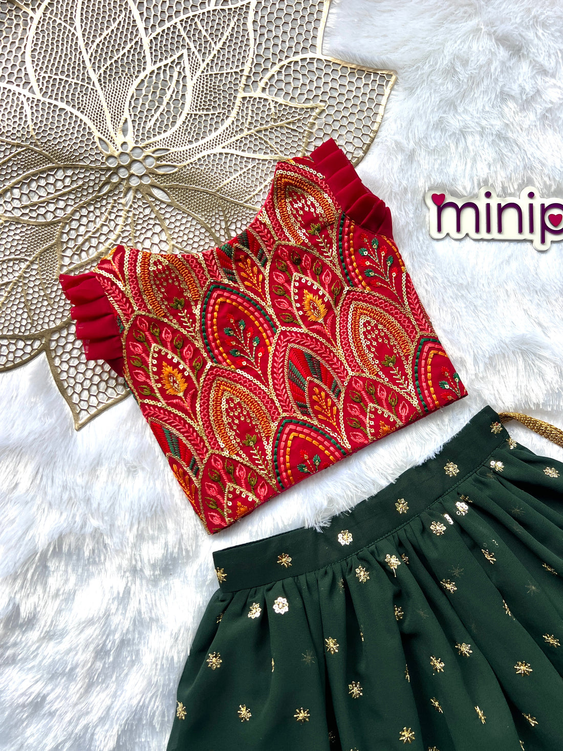 Anamika - Pink Green Designer Minipattu