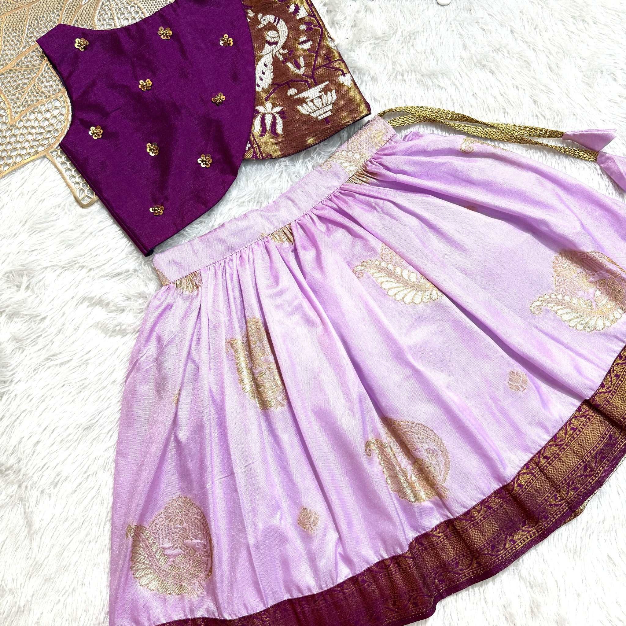 Poorna - Purple Lilac Designer Minipattu