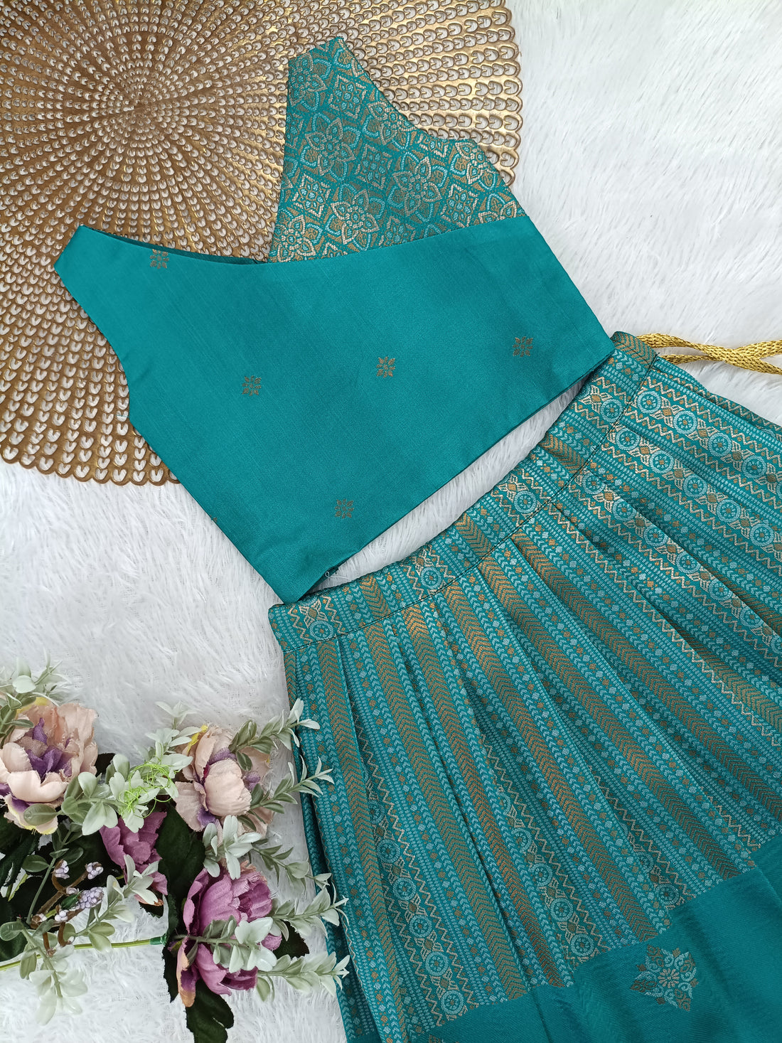 Meera - Teal Blue Designer Minipattu