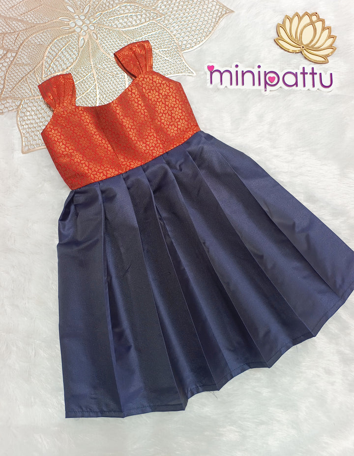 Malar - Red Navy Frock Minipattu