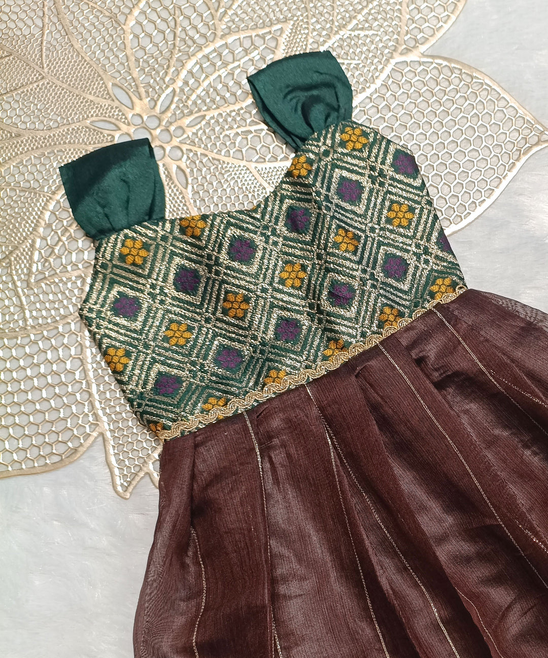 Mazhalai - Green Brown Frock Minipattu