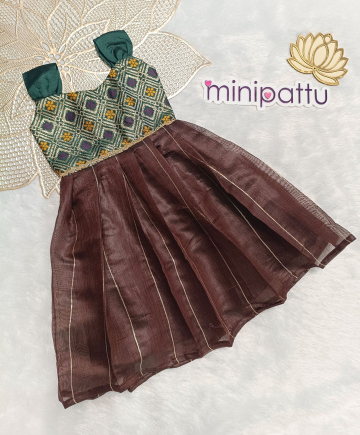 Mazhalai - Green Brown Frock Minipattu