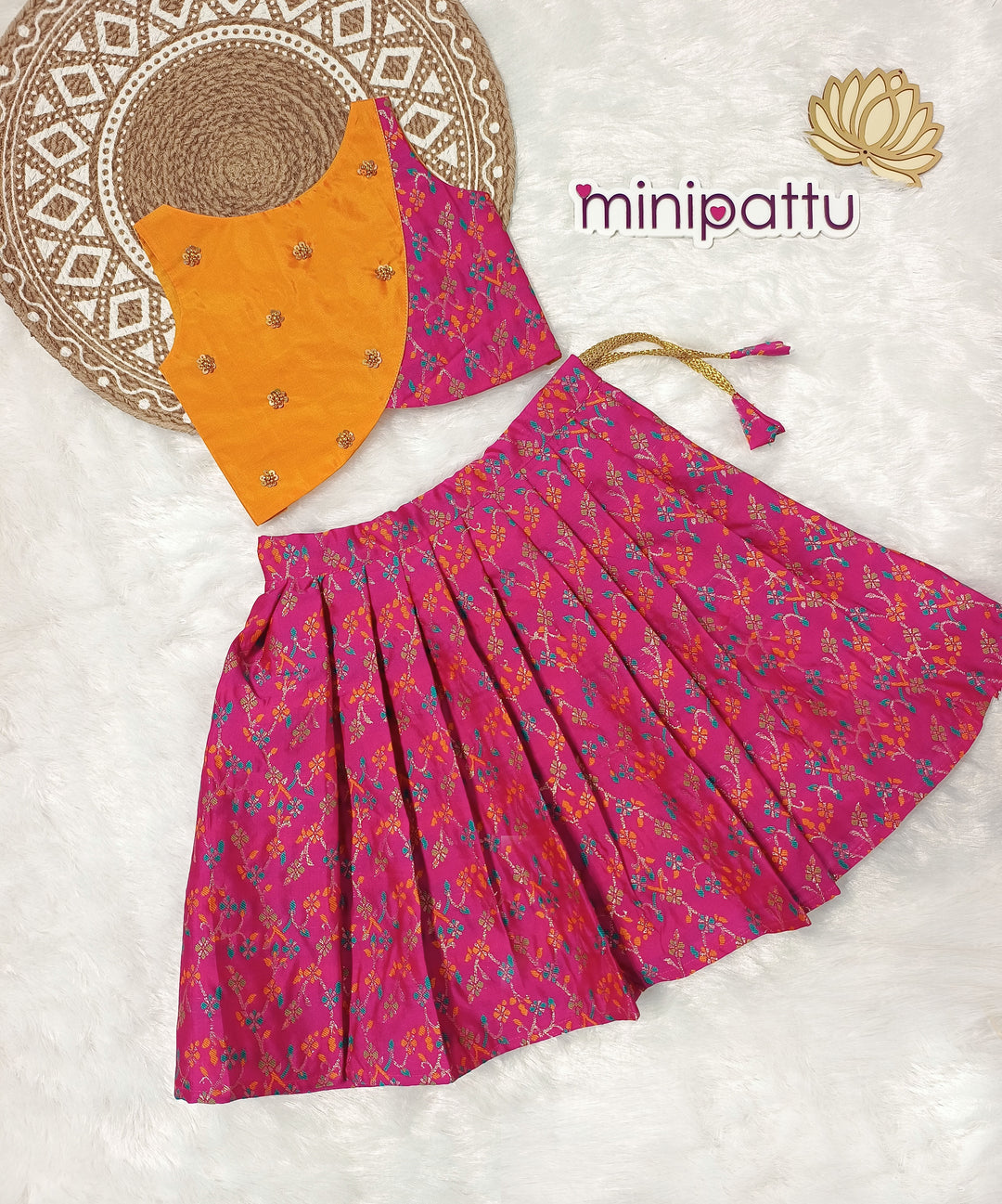Pranika - Mustard Pink Designer Minipattu