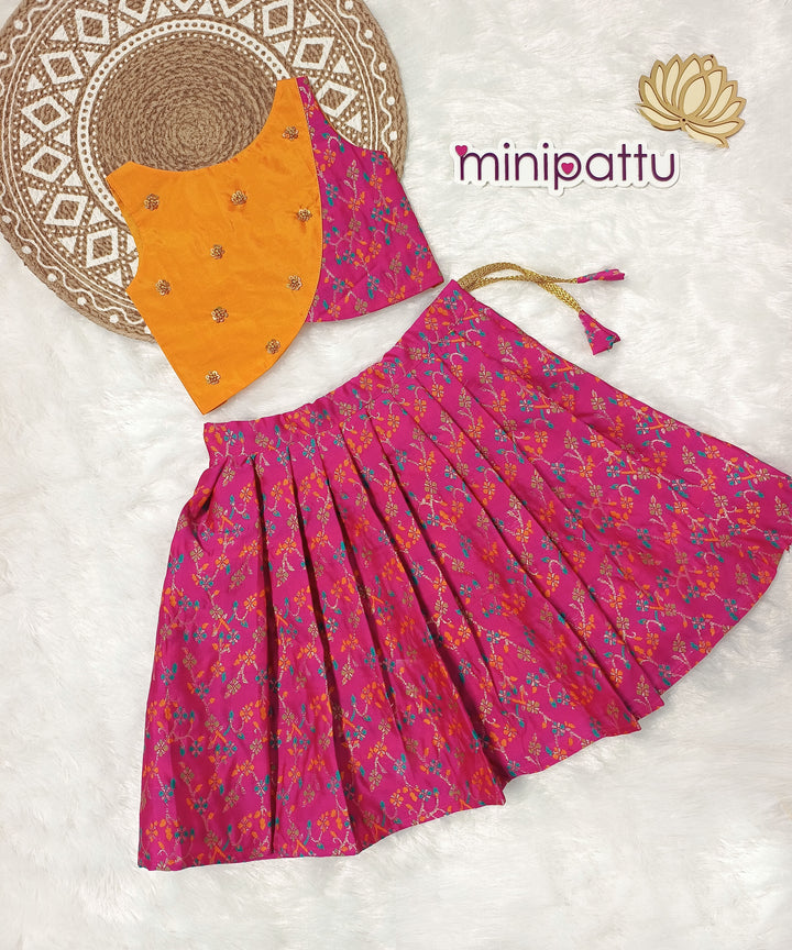 Pranika - Mustard Pink Designer Minipattu