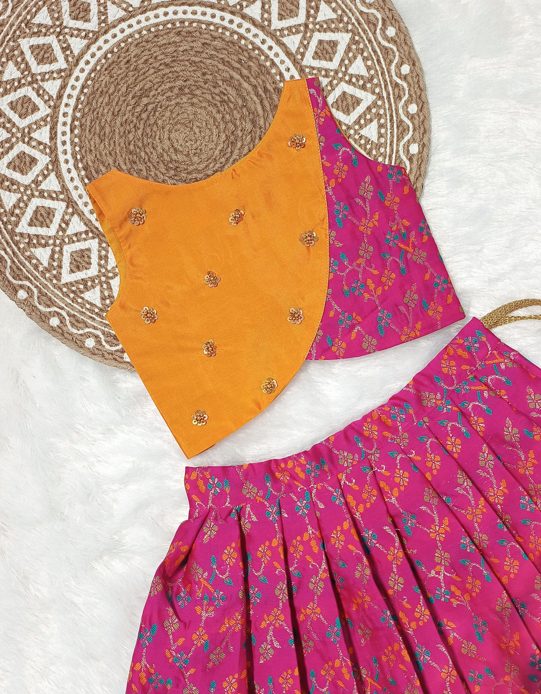 Pranika - Mustard Pink Designer Minipattu