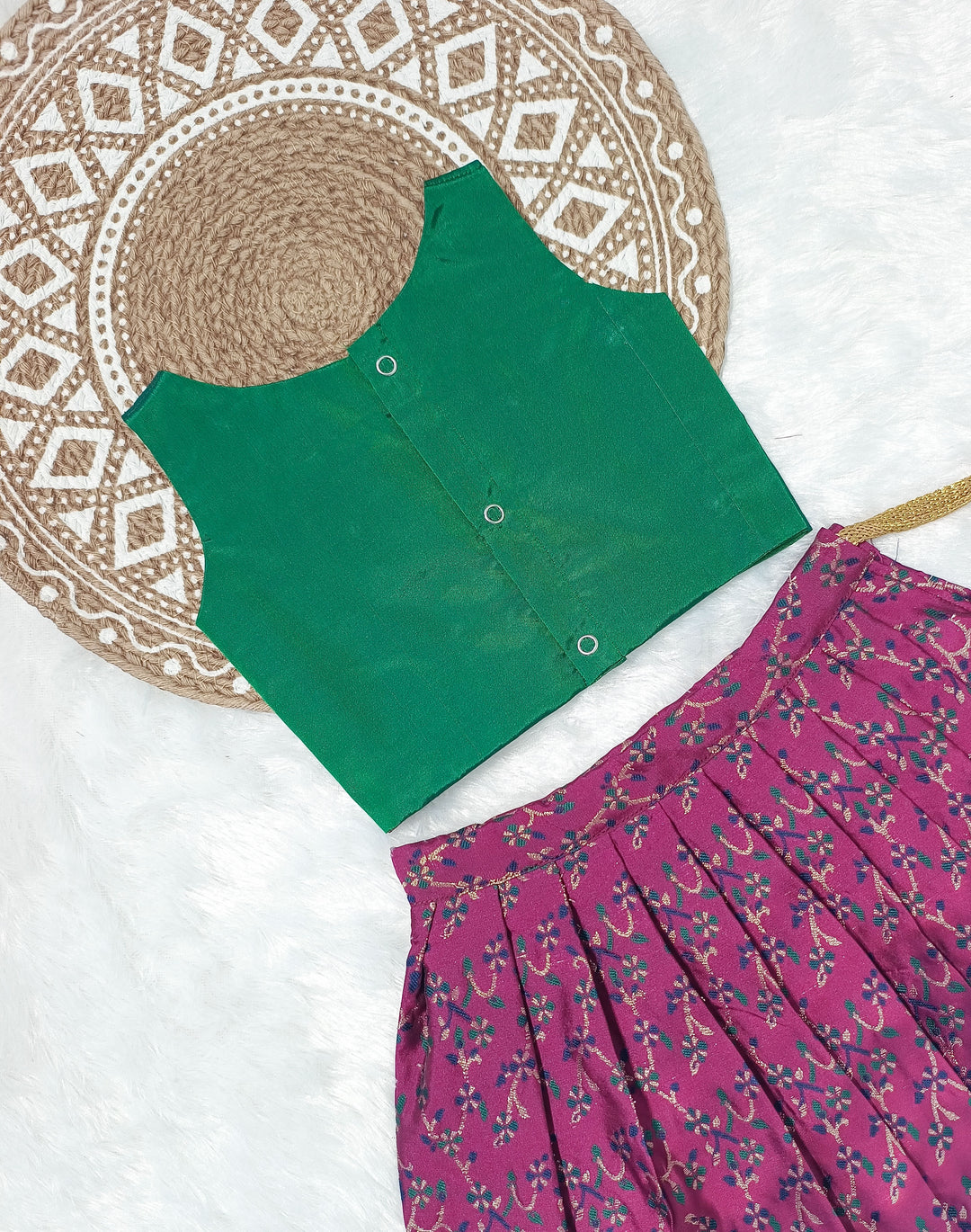 Pranika - Green Purple Designer Minipattu