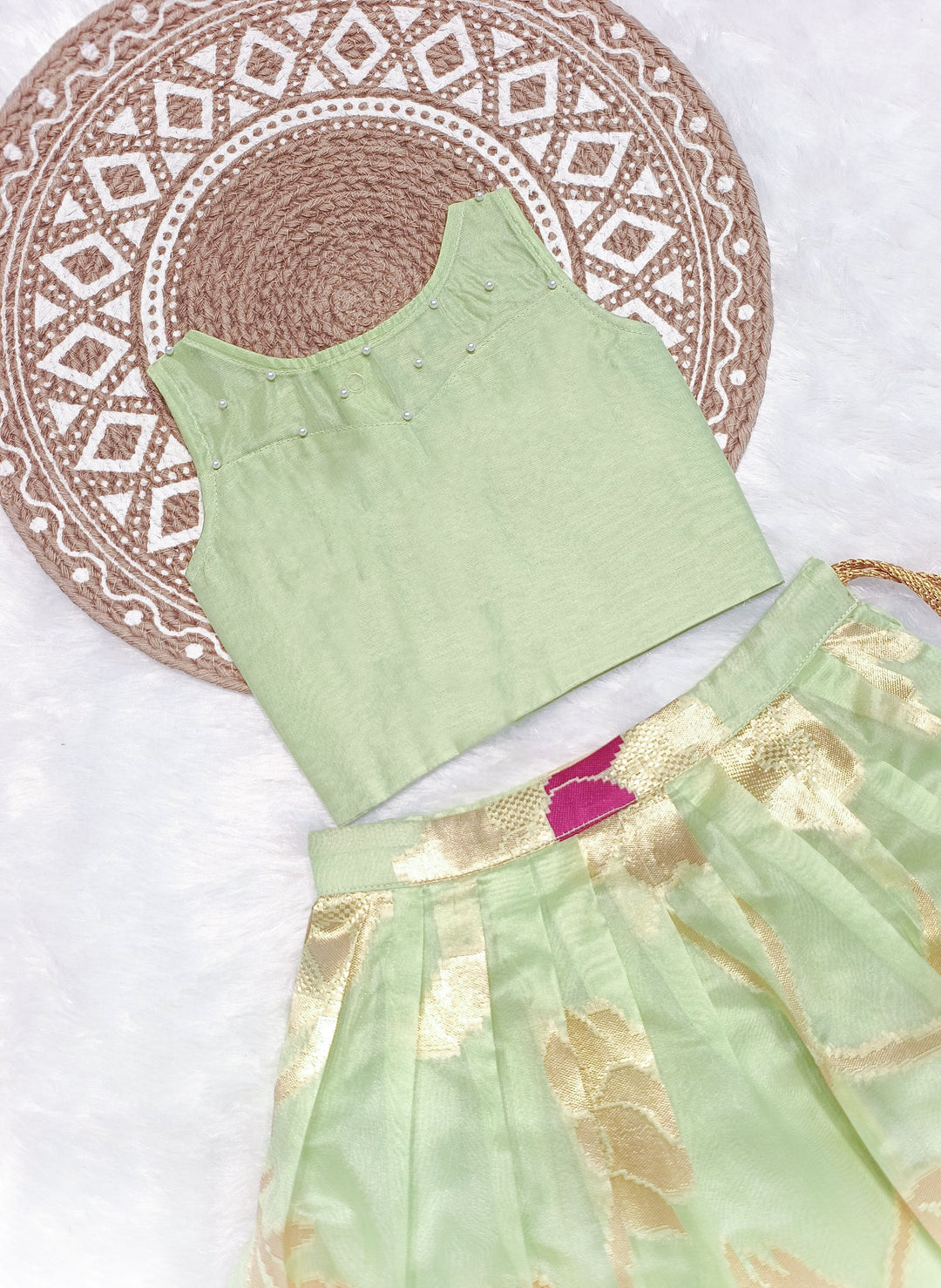 Aditi - Pista Green Designer Minipattu