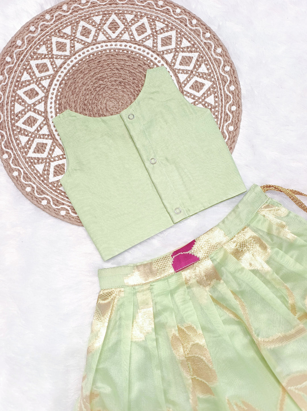 Aditi - Pista Green Designer Minipattu