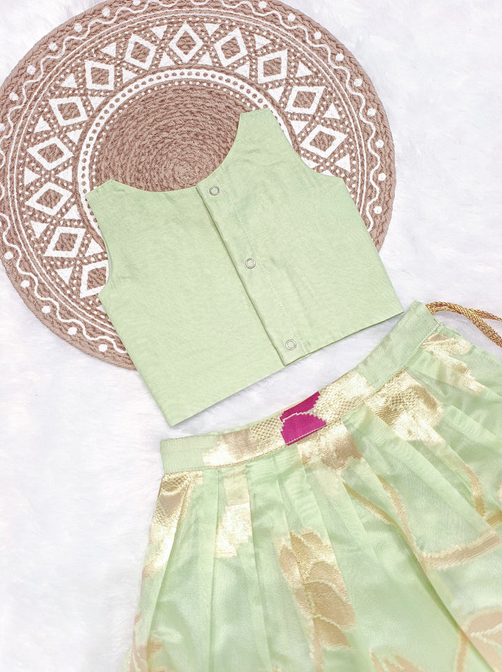 Aditi - Pista Green Designer Minipattu