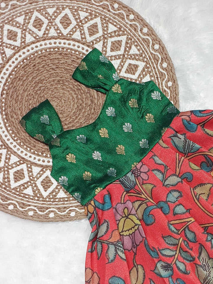 Keerthi - Green Kalamkari Frock Minipattu