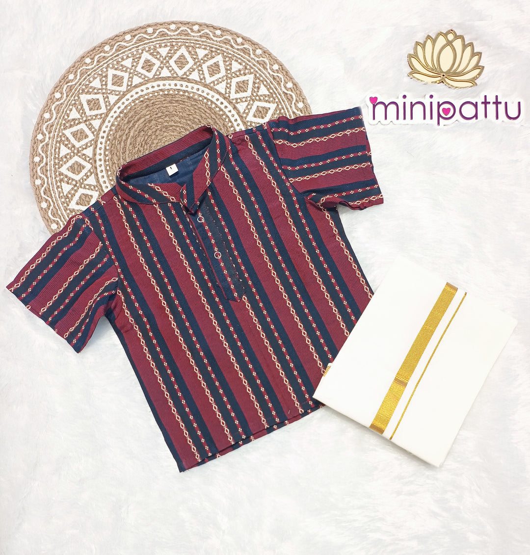 Pranav - Blue Kurta Shirt & Dhothi Set