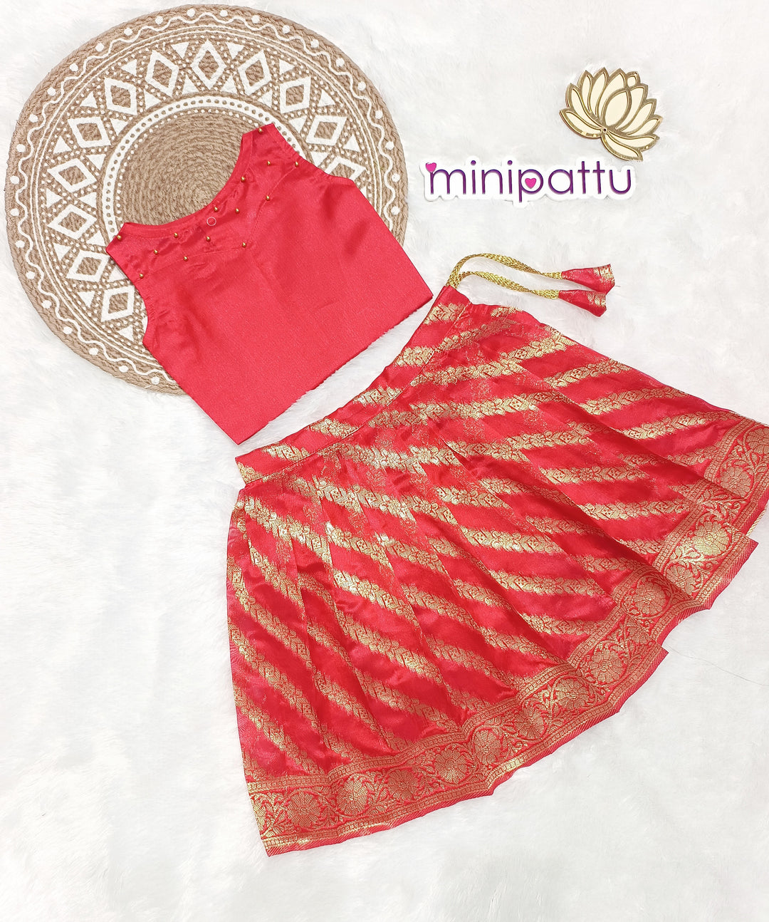 Sneha - Red Designer Minipattu
