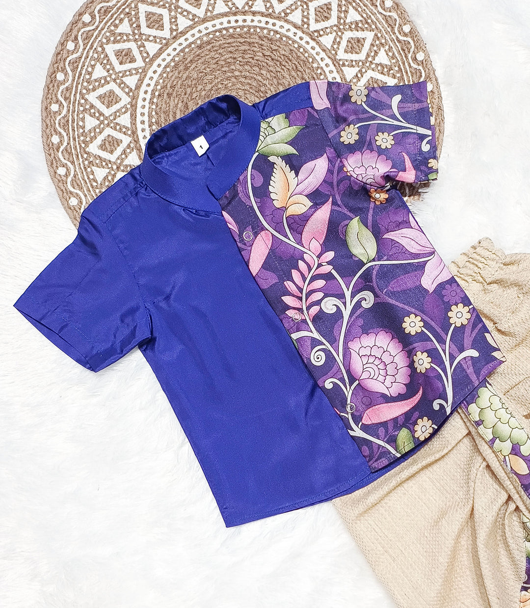 Yuvan - Violet Kurta & Dhothi Set