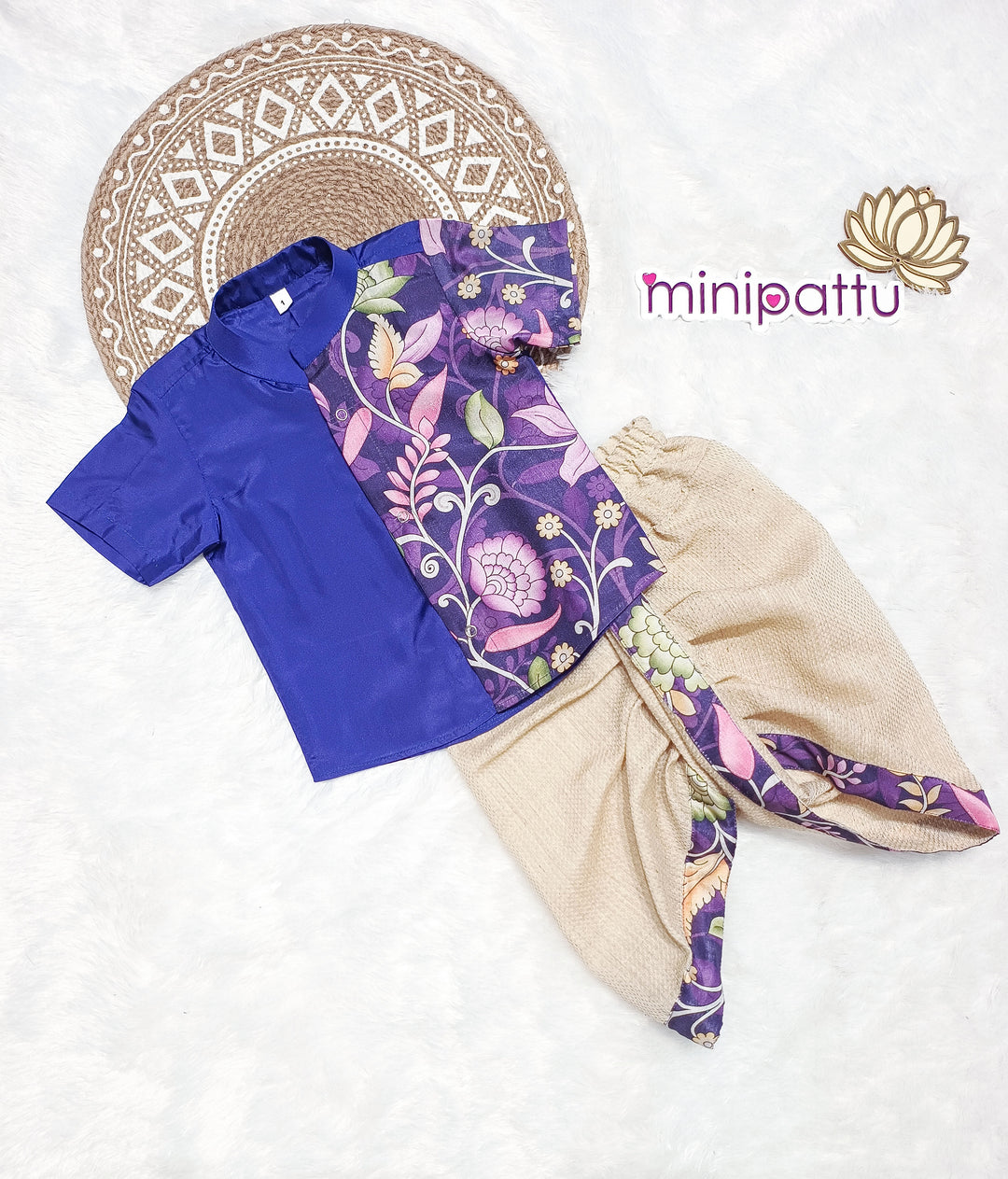 Yuvan - Violet Kurta & Dhothi Set