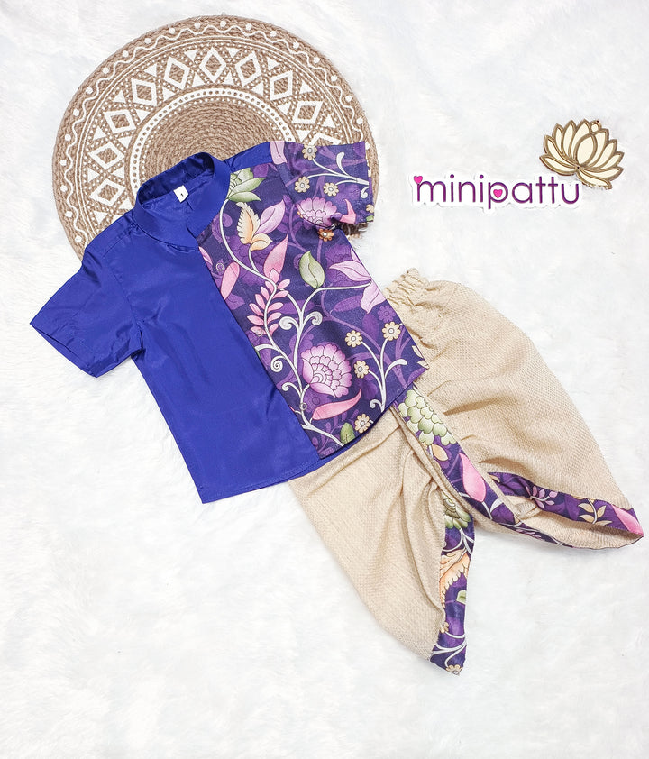 Yuvan - Violet Kurta & Dhothi Set