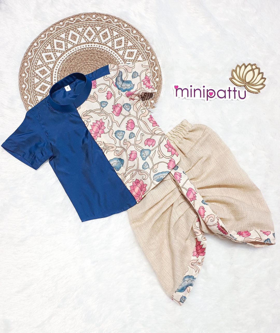 Yuvan -Blue Kurta & Dhothi Set