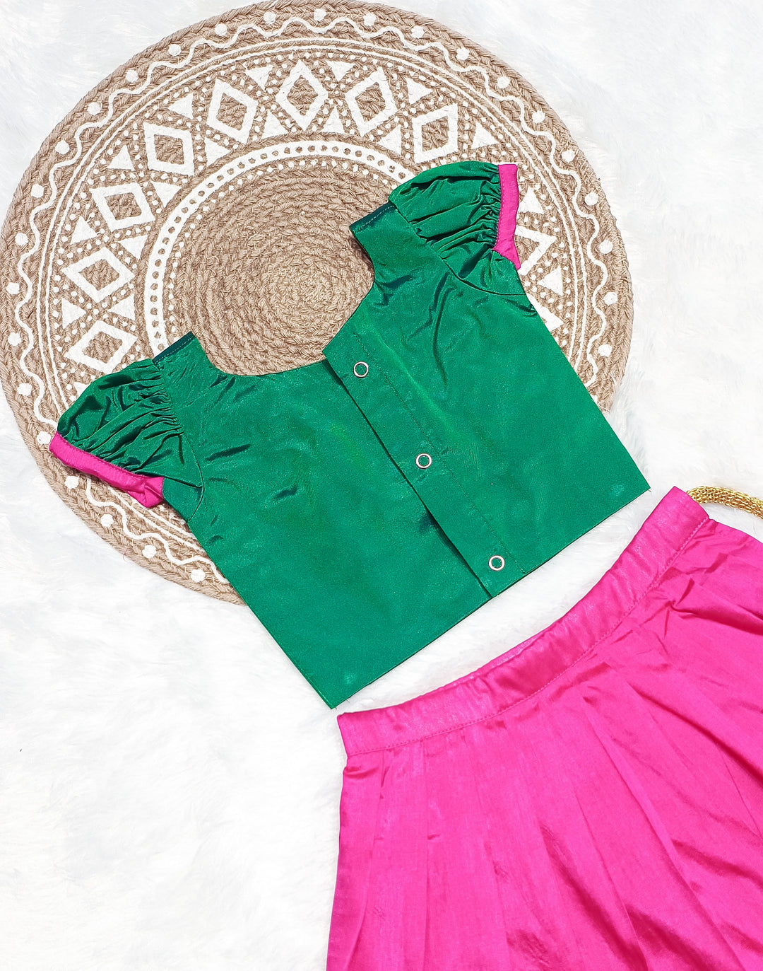 Vedha - Green pink Designer Minipattu