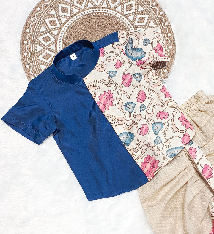 Yuvan -Blue Kurta & Dhothi Set