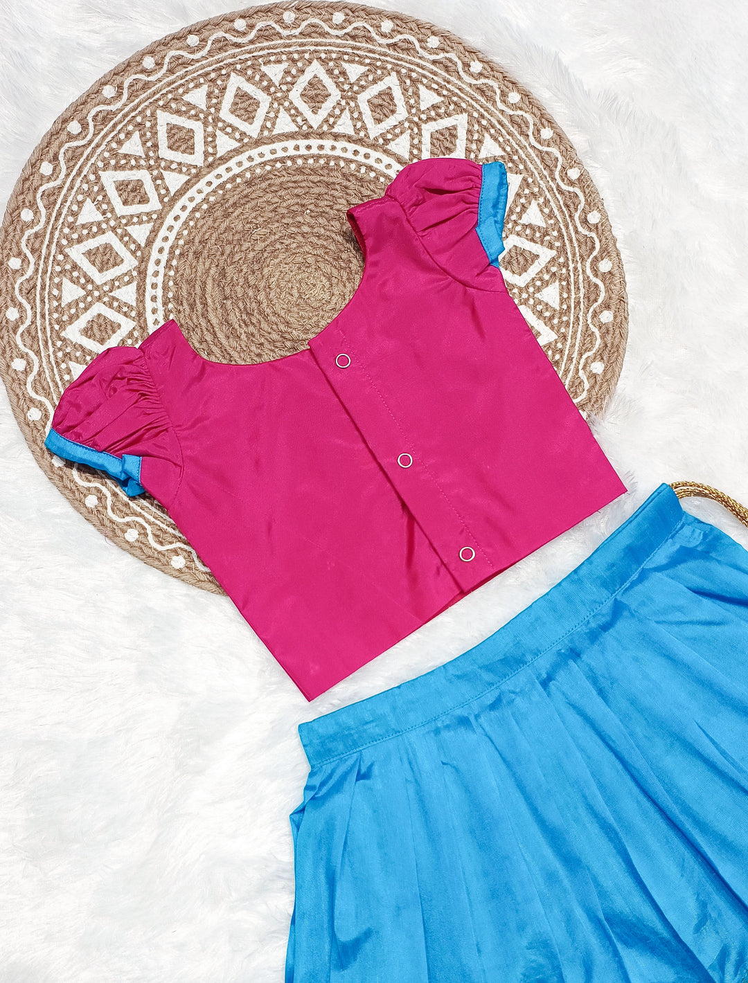 Vedha - Pink Blue Designer Minipattu