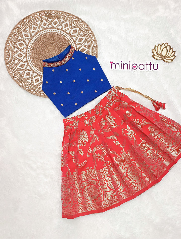 Hasini - Blue Red Designer Minipattu