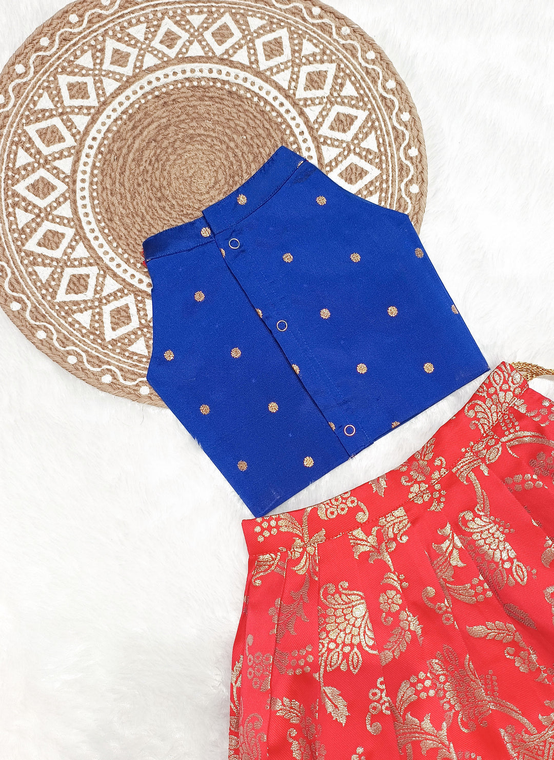 Hasini - Blue Red Designer Minipattu