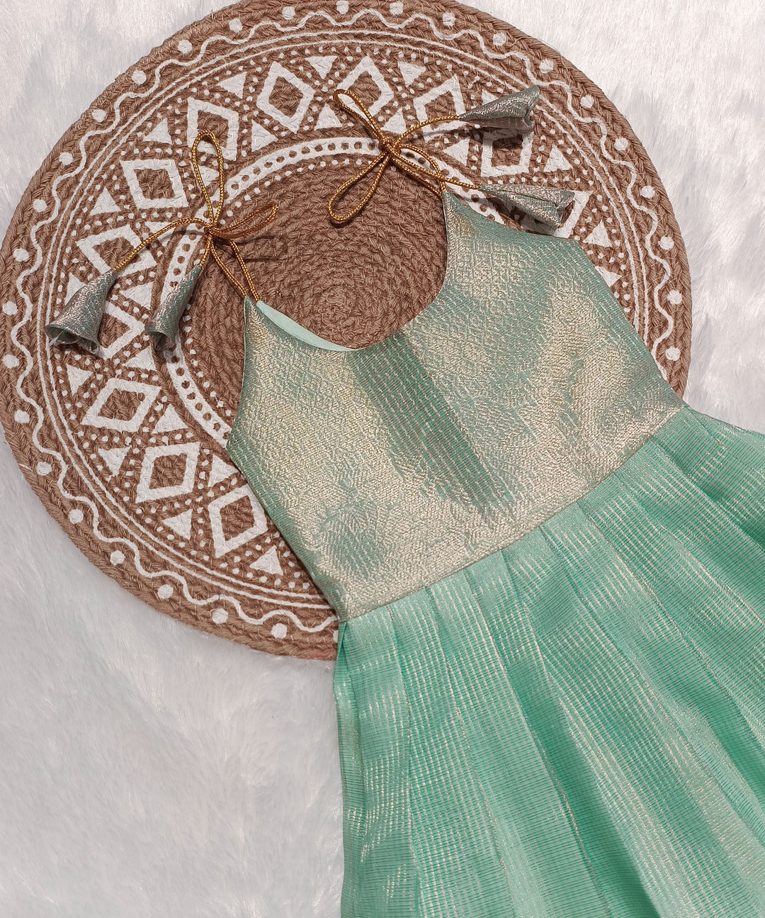 Green Tissue Frock Minipattu