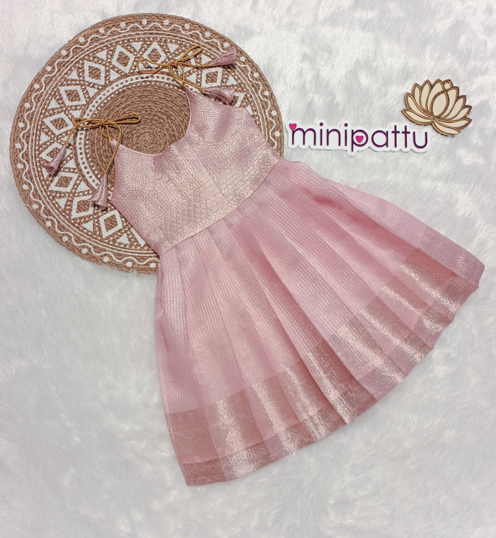Pink Tissue Frock Minipattu