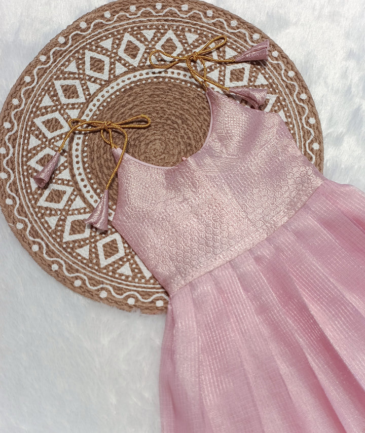 Pink Tissue Frock Minipattu