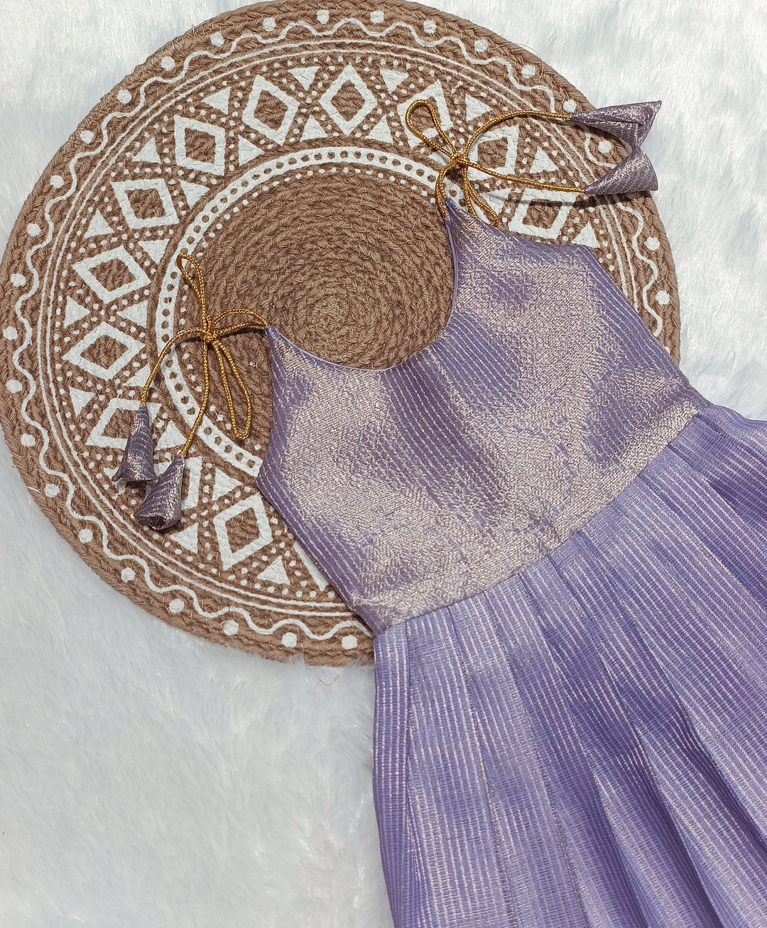 Lavender Tissue Frock Minipattu
