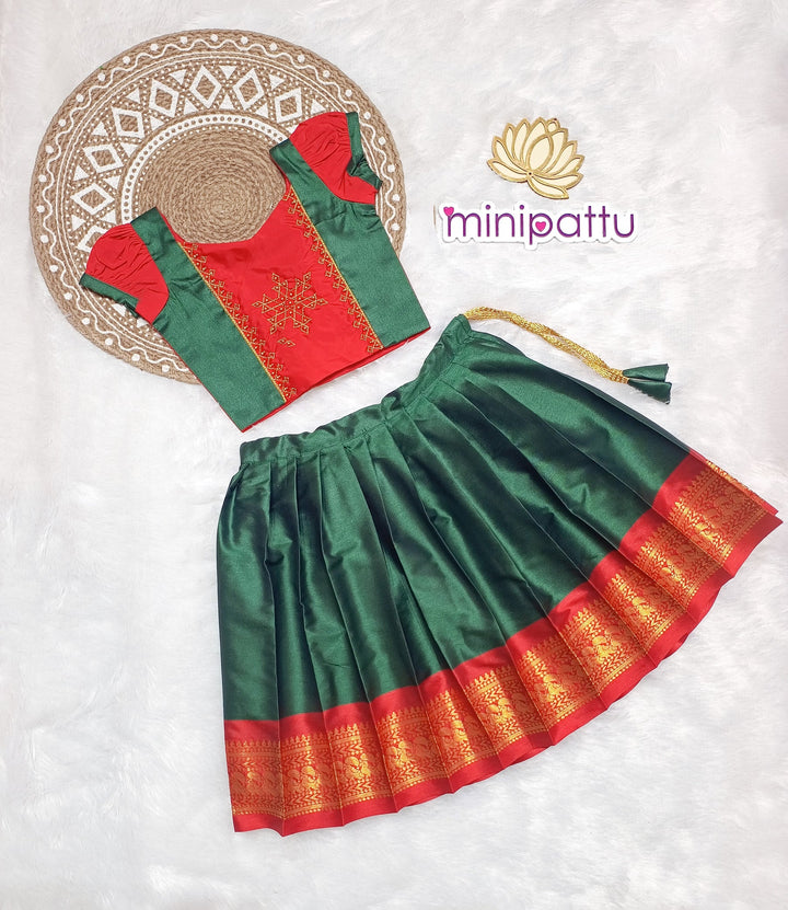 NB Anjali Red Green Minipattu