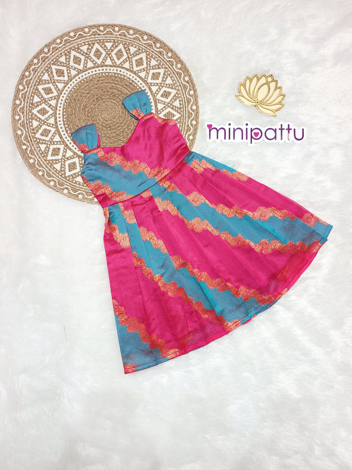 Mahi - Blue Pink Frock Minipattu