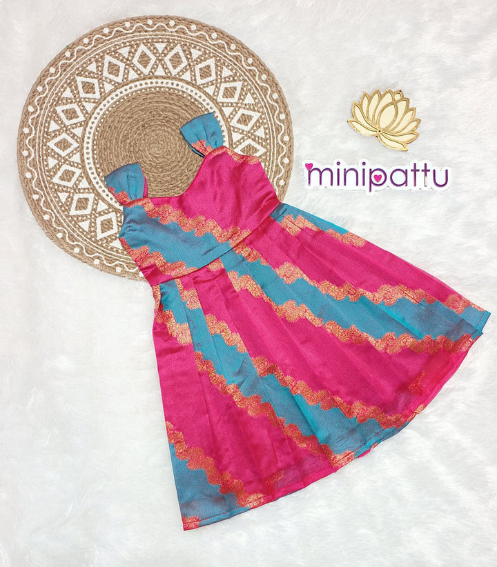 Mahi - Blue Pink Frock Minipattu