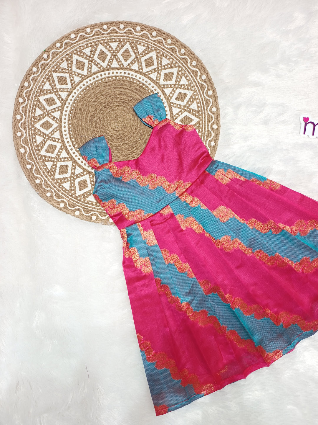 Mahi - Blue Pink Frock Minipattu